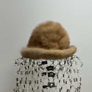 Mink vintage  Luxurious clear  Brown Fur Hat
